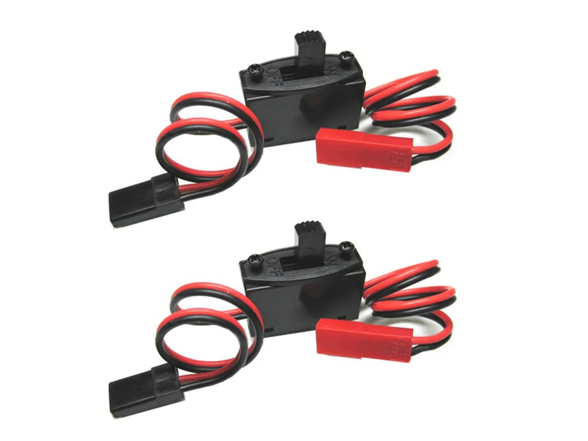 2Pcs RC Power Switch Model Car Receiver On Off Lipo Battery Switch HarnessCompatible Futaba JR Male JST Female 22awg 200mm