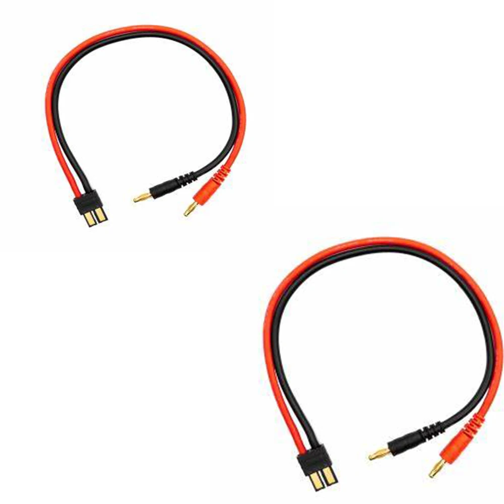 2 Pcs TRX TRAXXAS Connector Plug Compatible to 4mm Banana Plug Battery Charge Lead Adapter with Cable 14AWG 30cm  RC Helicopter