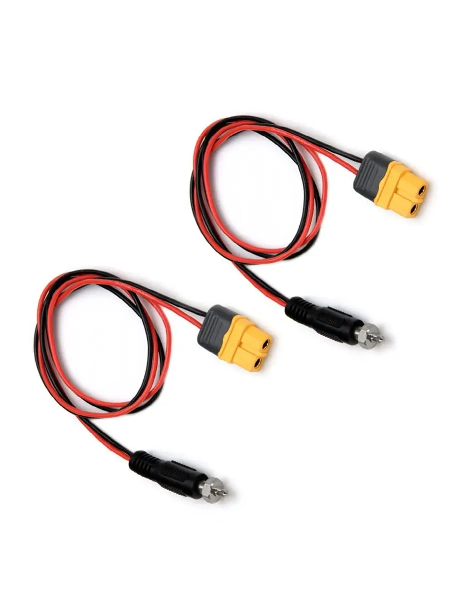 2Pcs XT60H Female to 8.0 Glow Starter Pocket Booster Connector Adapter Wire Charge Lead Cable 22awg 30cm for RC Battery Charger