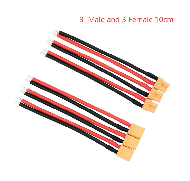 XT30 Pigtail Plug Male and Female Connector with 100mm/150mm 16AWG Tinned  Wire Cable  for RC Lipo Battery FPV Drone charger
