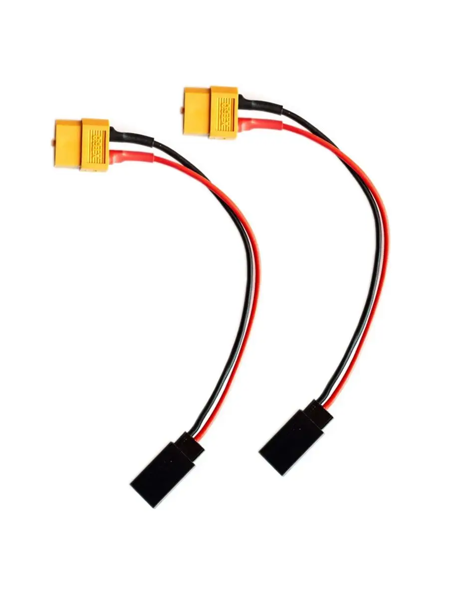 2Pcs Futaba RX Female Connector to XT60 Female Plug Adapter Charge Cable Lead Wire 22awg 15cm/30cm for ISDT Style Chargers