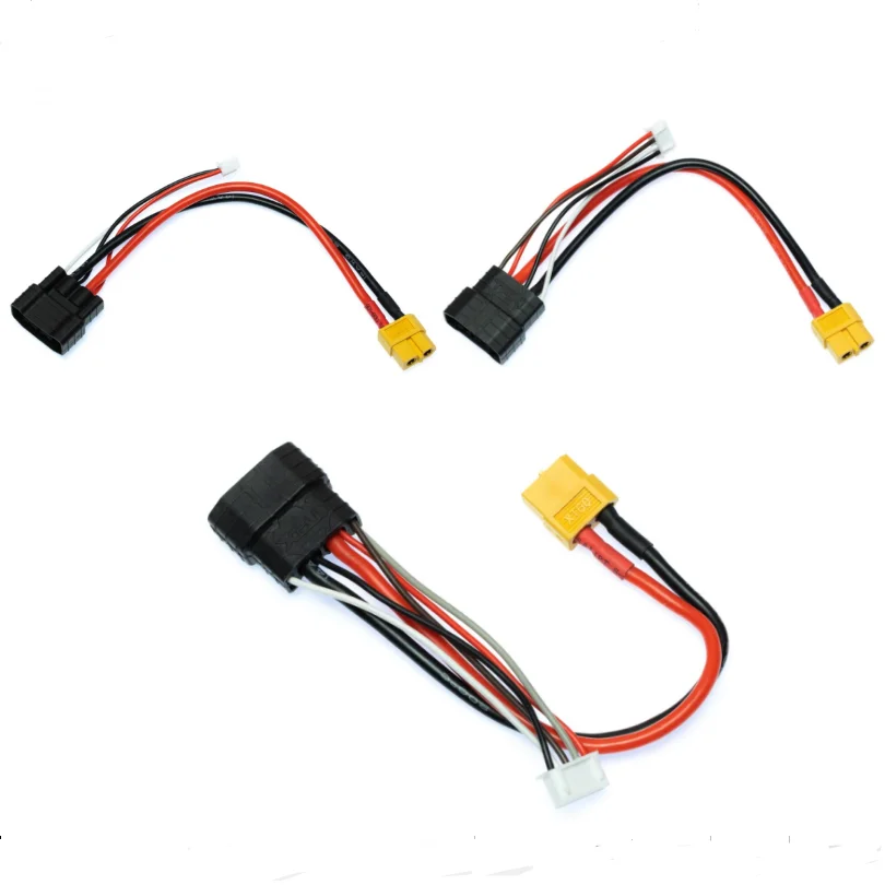2S/3S/4S Lipo Battery Charge Adapter Cable XT60 Female to TRX Traxxas ID Male Charging Balance Lead Cable Wire 14awg 150mm