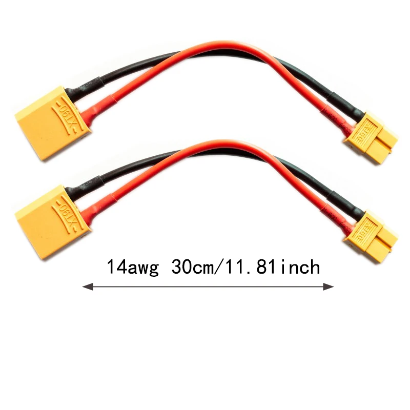 2Pcs  XT90 Male Connector to XT60 Female Plug Adapter Charge Cable Lead Wire 14awg 15cm/30cm for ISDT Style Chargers